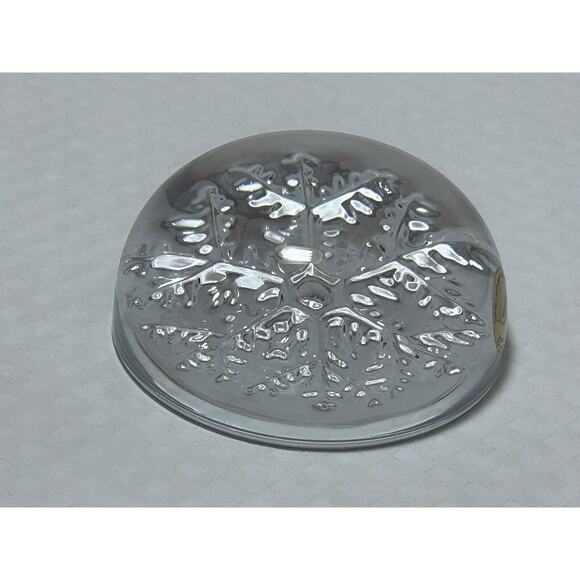 LEAD CRYSTAL Echt Bleikristall 24% PBO Snowflake Bubble Dome Paperweight - Picture 3 of 12